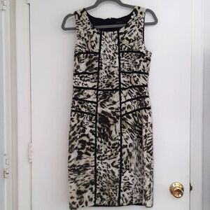 Ann Taylor Sheath Dress Career Animal Print size 4
